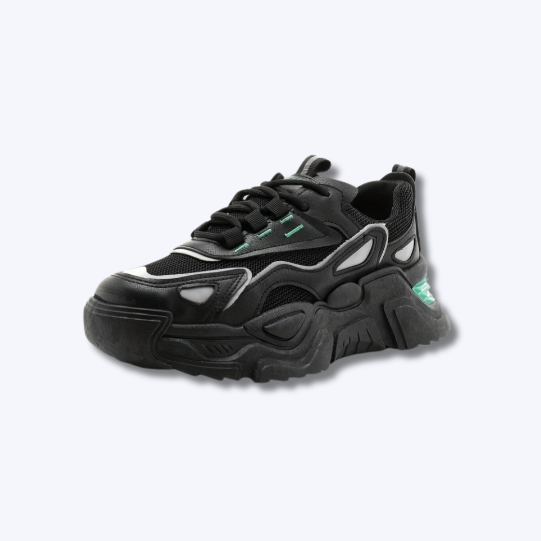 Women's Breathable Mesh Chunky Sneakers - Non-Slip, Reflective Casual Sneakers with Air Cushion Platform