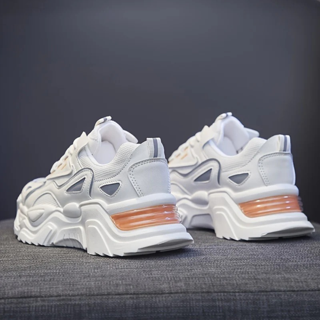 Women's Breathable Mesh Chunky Sneakers - Non-Slip, Reflective Casual Sneakers with Air Cushion Platform