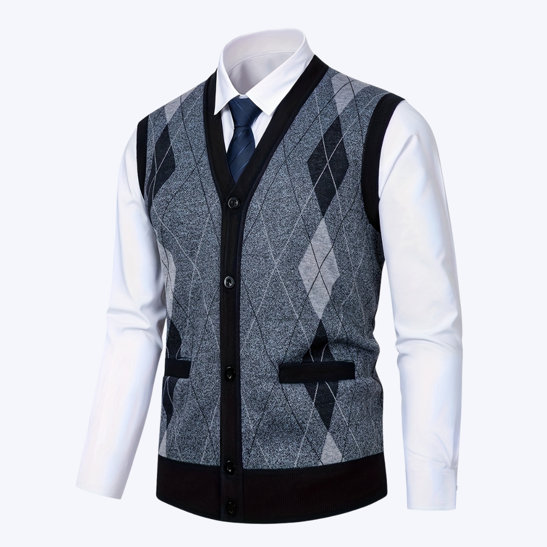 THE SLEEVELESS V-NECK CARDIGAN