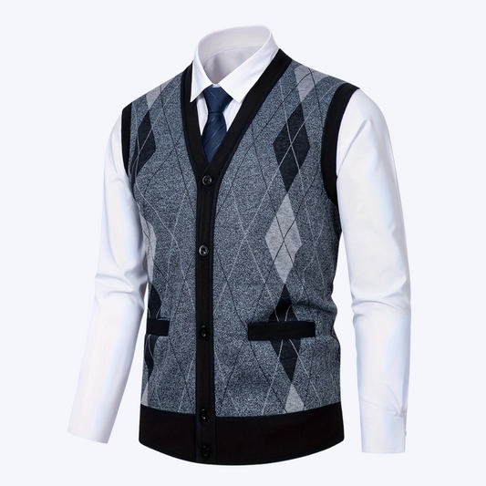 THE SLEEVELESS V-NECK CARDIGAN