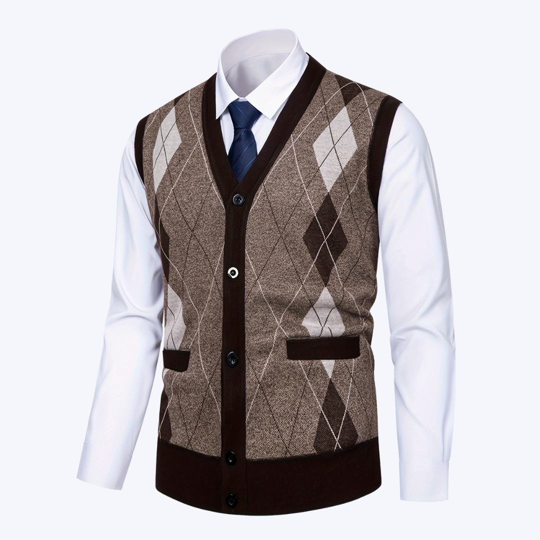 THE SLEEVELESS V-NECK CARDIGAN