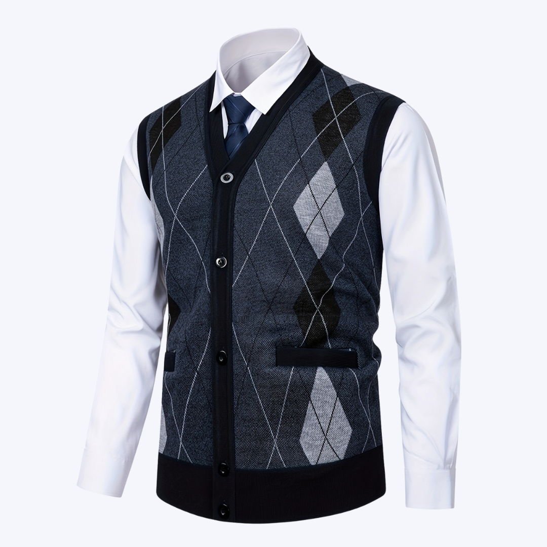 THE SLEEVELESS V-NECK CARDIGAN