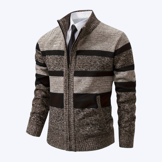 THE BLOCK-STRIPED CARDIGAN JACKET