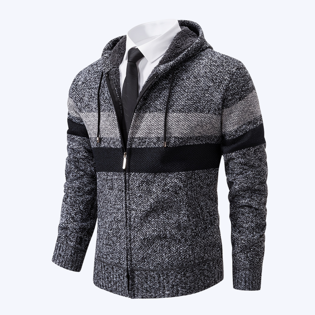 THE STRIPED-HOODIE CARDIGAN JACKET