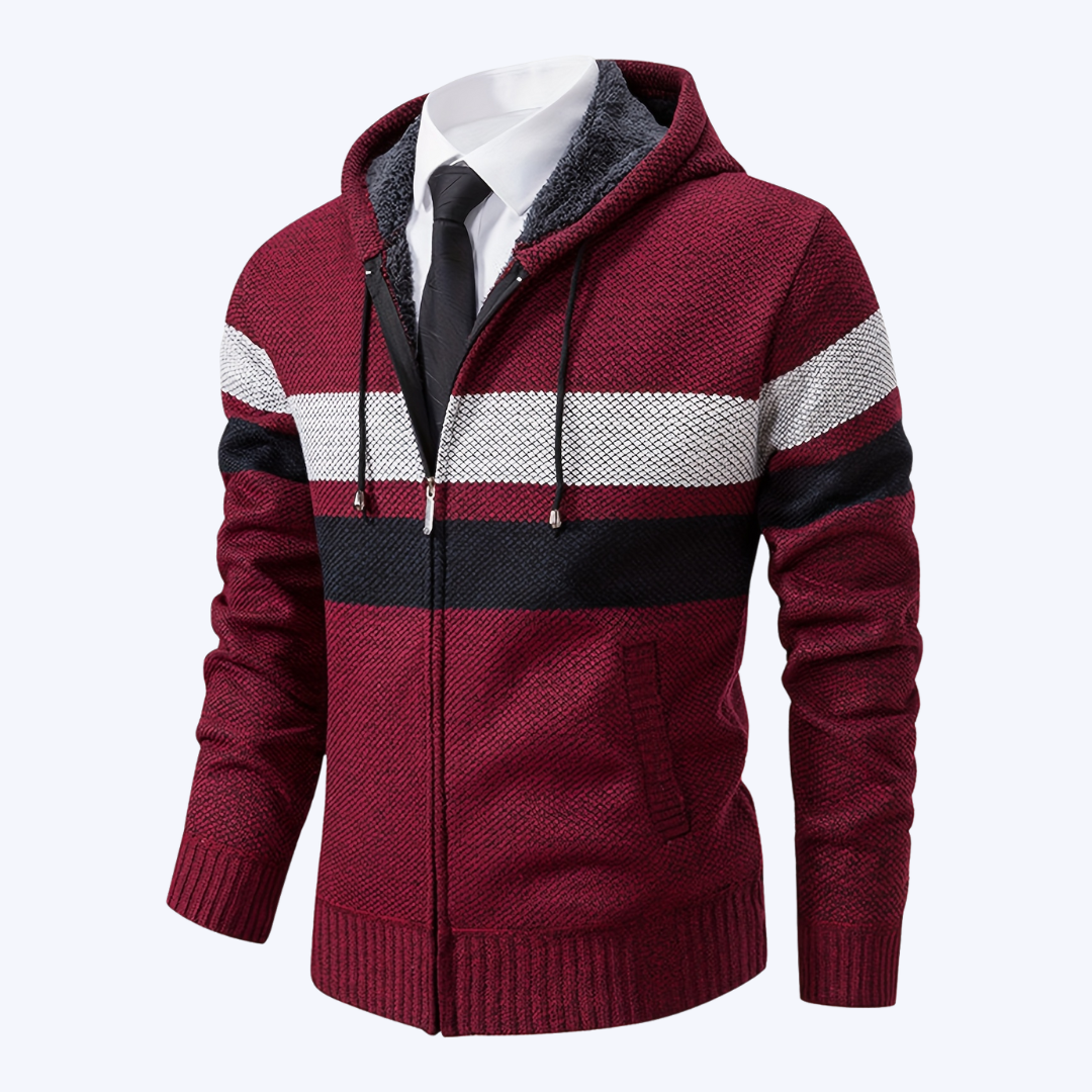 THE STRIPED-HOODIE CARDIGAN JACKET
