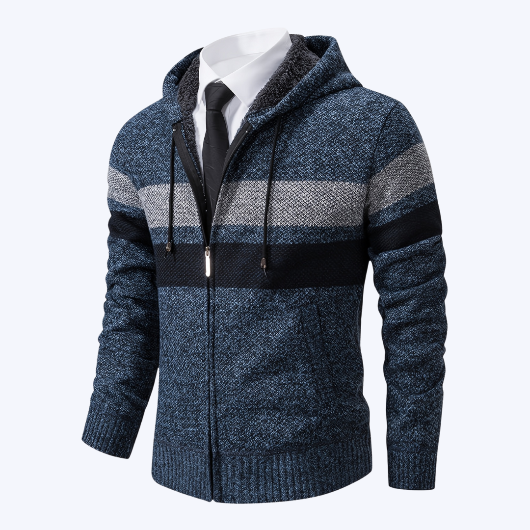 THE STRIPED-HOODIE CARDIGAN JACKET