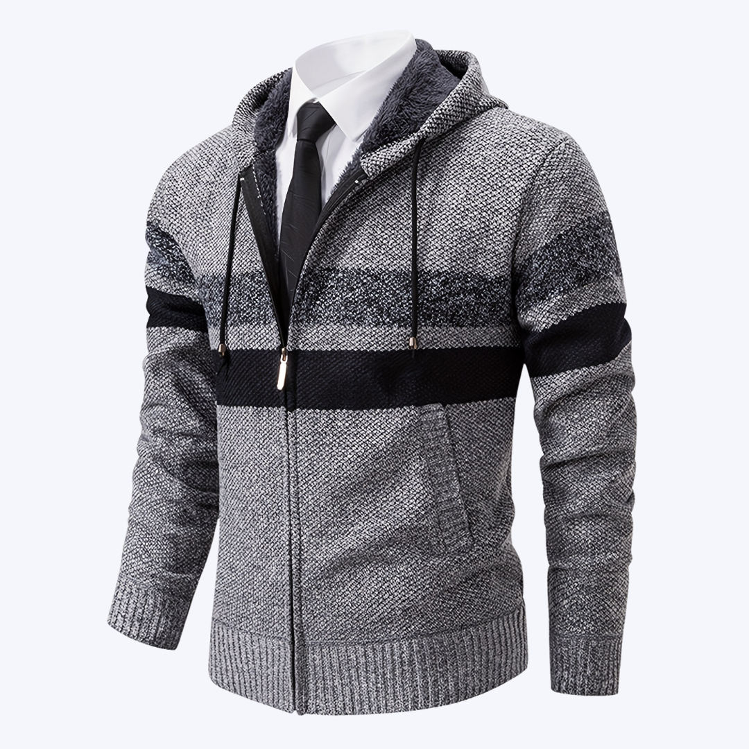 THE STRIPED-HOODIE CARDIGAN JACKET