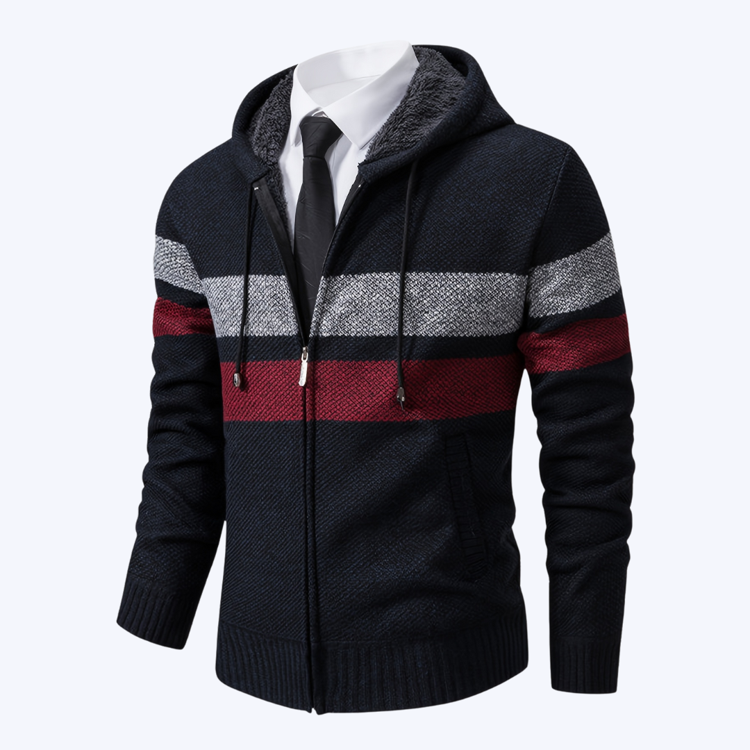 THE STRIPED-HOODIE CARDIGAN JACKET